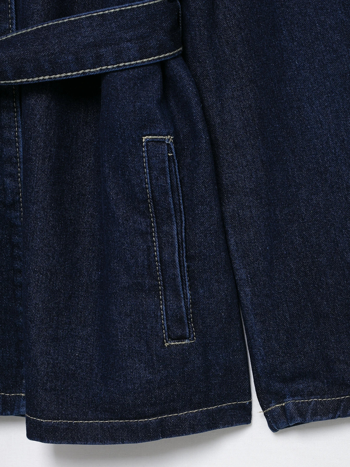 Vintage Denim Jacket with Waist Sash – High Street USA-Made Outerwear