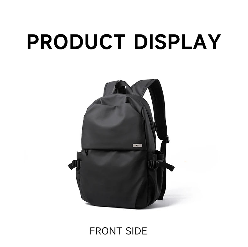 Septwolves Black Large Lapacity 16 Inch Laptop Backpack Man Women Leisure Business Waterproof PVC Leather School Bag Rucksack
