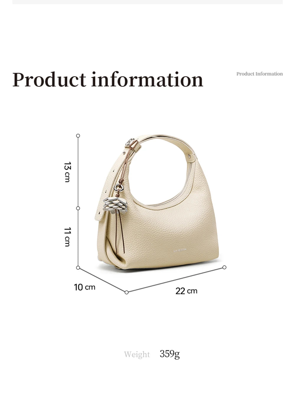 LA FESTIN Original Handbag Women New Shoulder Bags Fashion Half Moon Bag Crossbody Bag Luxury Brand Bags Ladies Leather Bag