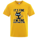 Funny Cool Cat Printed T-shirt
