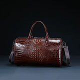 2024 New Cow Genuine Alligator Leather Travel Bags Luxury Men Large Capacity Portable Male Shoulder Bags Brand Travel Duffle Bag