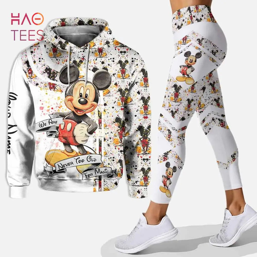Disney Mickey & Minnie Mouse Hoodie & Leggings Set | Women's Athletic Tracksuit