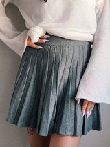 Elegant Knit Pleated Mini Skirt for Women