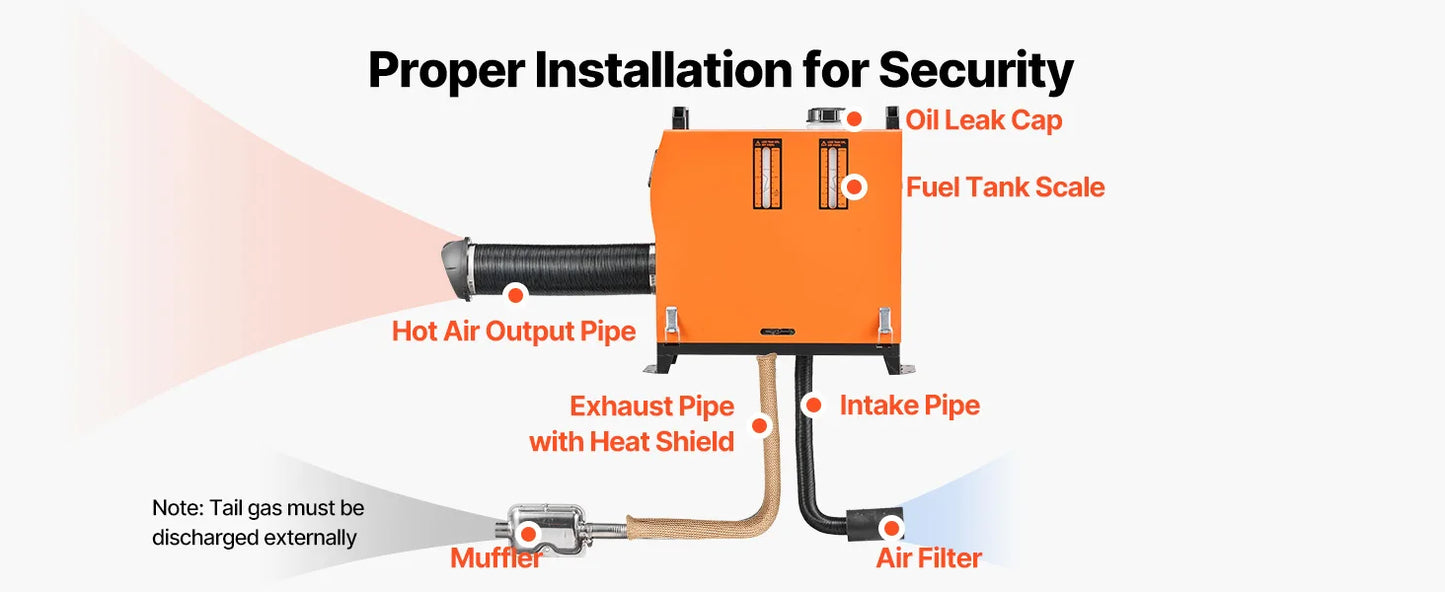 8KW Diesel Air Heater | Portable Parking Heater DC 12-24V