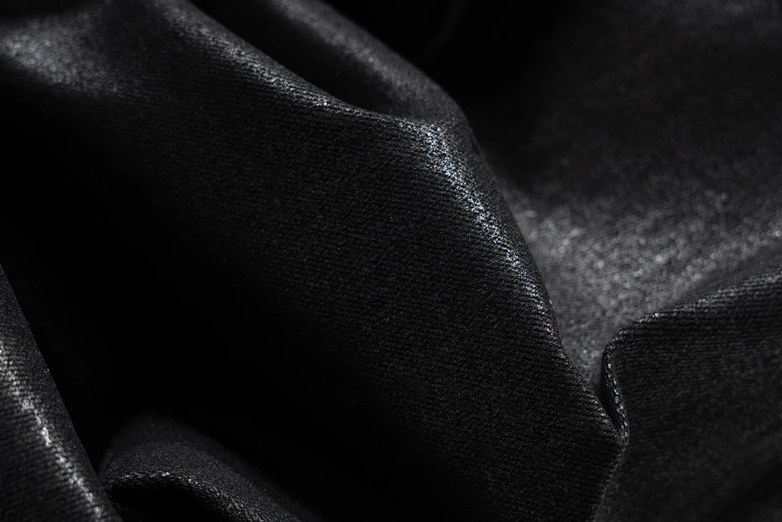 Black Waxed Leather Stretch Flare Jeans