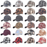 Unisex Checkered Baseball Cap with Adjustable Strap