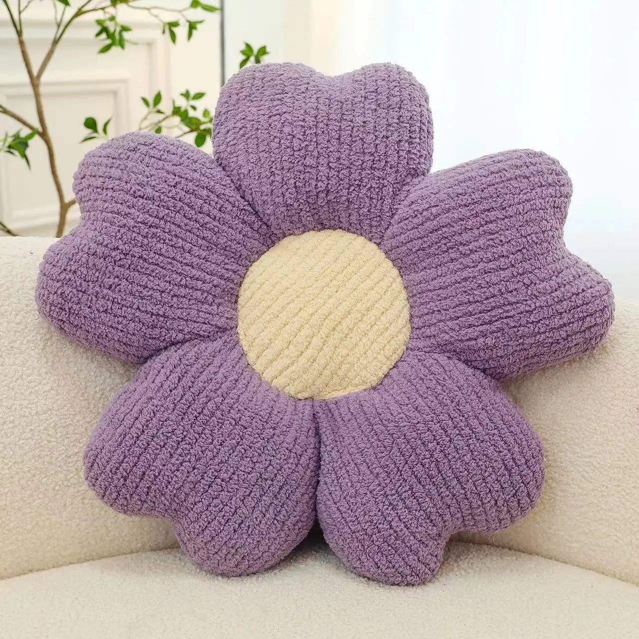 Five-Petal Flower Throw Cushion | Macaron Colors