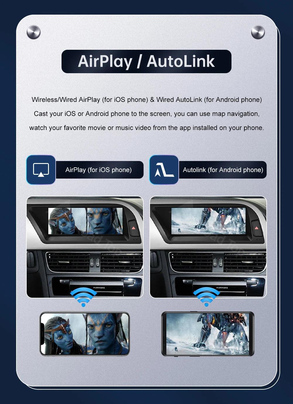 Road Top Touchscreen Display for Audi A5 S5 | CarPlay & Android Auto
