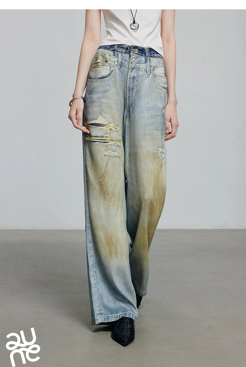 TOYOUTH Women Denim Jean 2025 Spring New Long Pants 8518053