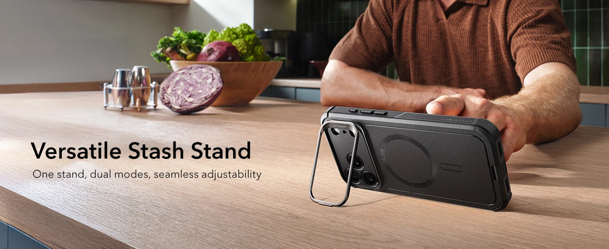 ESR Magnetic iPhone Case with Adjustable Stash Stand