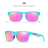 KDEAM Men's Polarized Sunglasses Fishing Lifestyles Mirrored Color Blocking Sun Glasses Women Legend Square Sunglass With Box