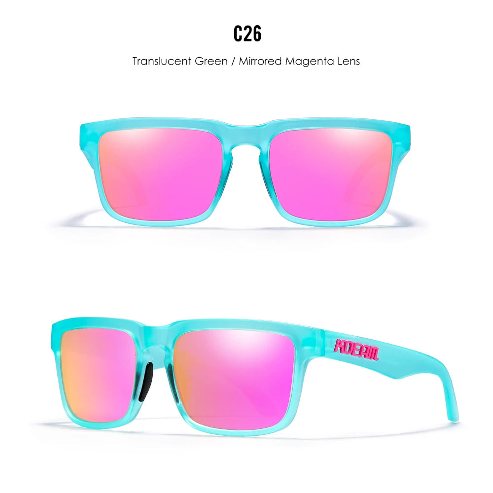 KDEAM Men's Polarized Sunglasses Fishing Lifestyles Mirrored Color Blocking Sun Glasses Women Legend Square Sunglass With Box