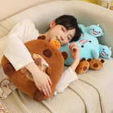 New Capybara Shark Shaped Snack Bag Plush Toys Super Soft Cartoon Squishy Pillow Funny Food Dolls Birthday Gifts Room Decor