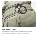 Zency Women's Soft Genuine Leather Travel Backpack Large Capacity Convertible Rucksack Knapsack Multi-compartment Shoulder Bag