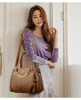 Genuine Soft Leather Handbags for Women Vintage Shoulder Tote Bag Luxury Designer Ladies Large Capacity Purse Bags Sac A Main