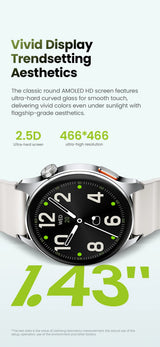 HAYLOU Watch 4S(HF012) GPS Smartwatch 1.43” HD AMOLED 5 Satellite GPS Positioning 120+ Workout Modes Sport Fitness Smart Watch