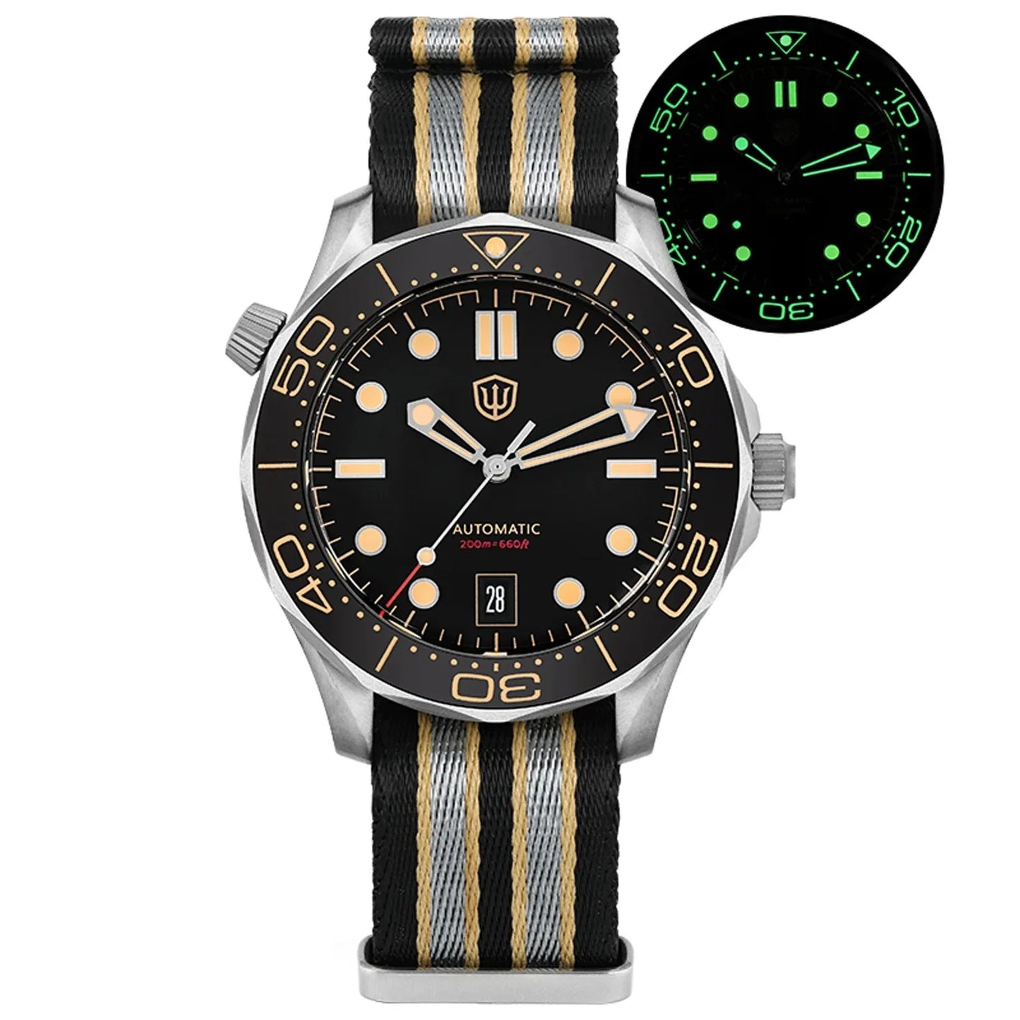 Watchdives WD007 V4 42mm Watch PT5000 Automatic Movement Titanium NTTD Wristwatch Domed Sapphire Crystal C3 Super Luminous Watch