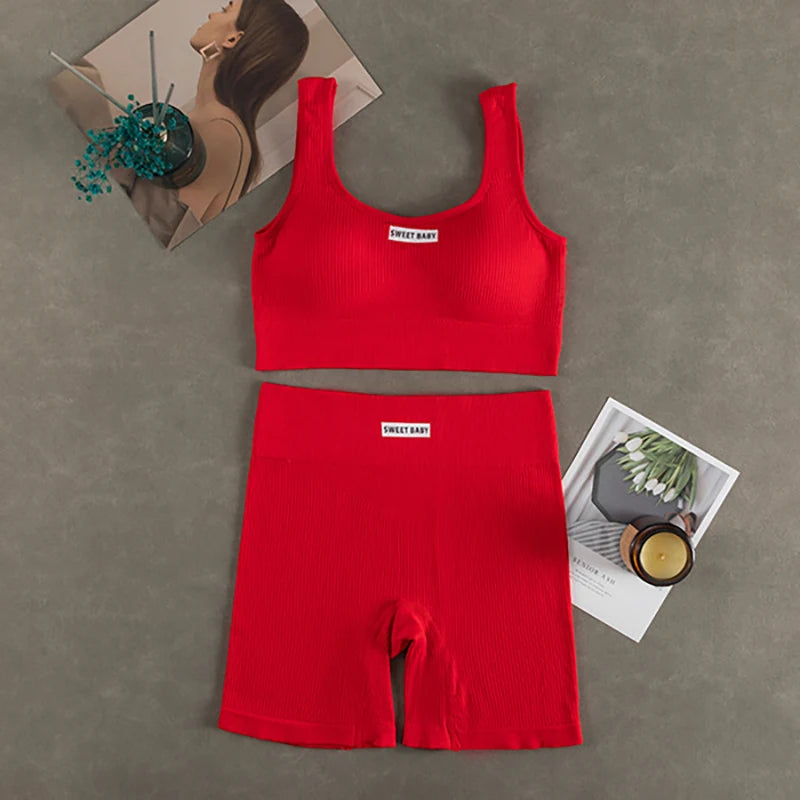 Women’s Deep-V Seamless Yoga Set | USA-Made Premium Workout Suit