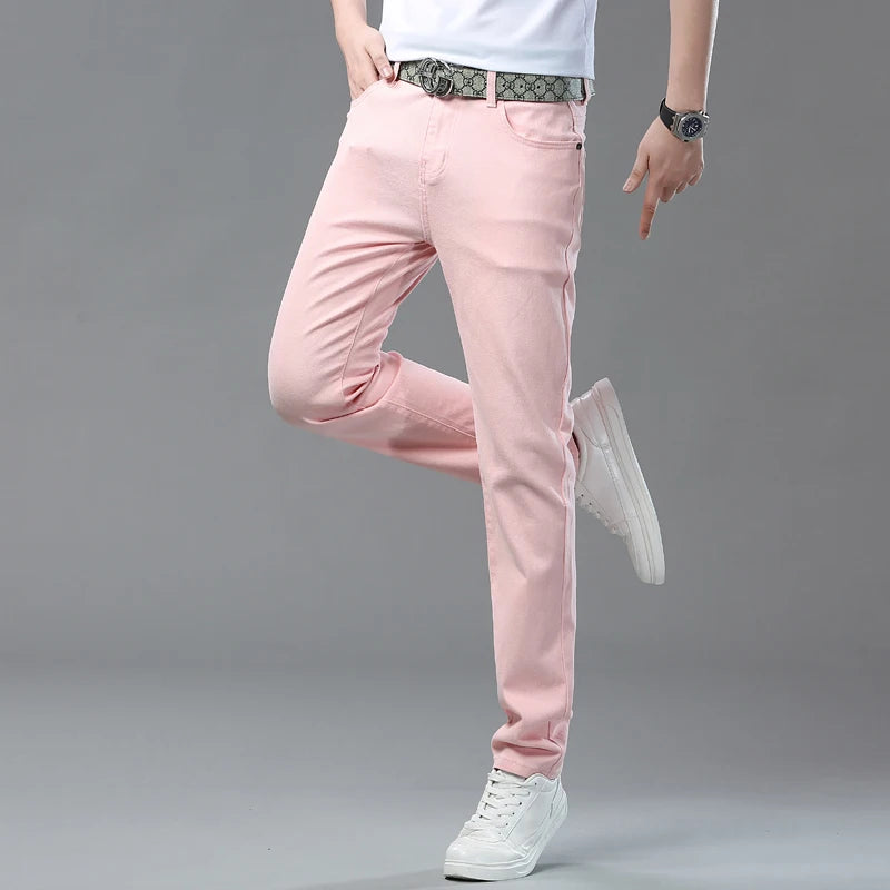 Men's Elastic Colorful Straight-Fit Jeans | Spring Autumn