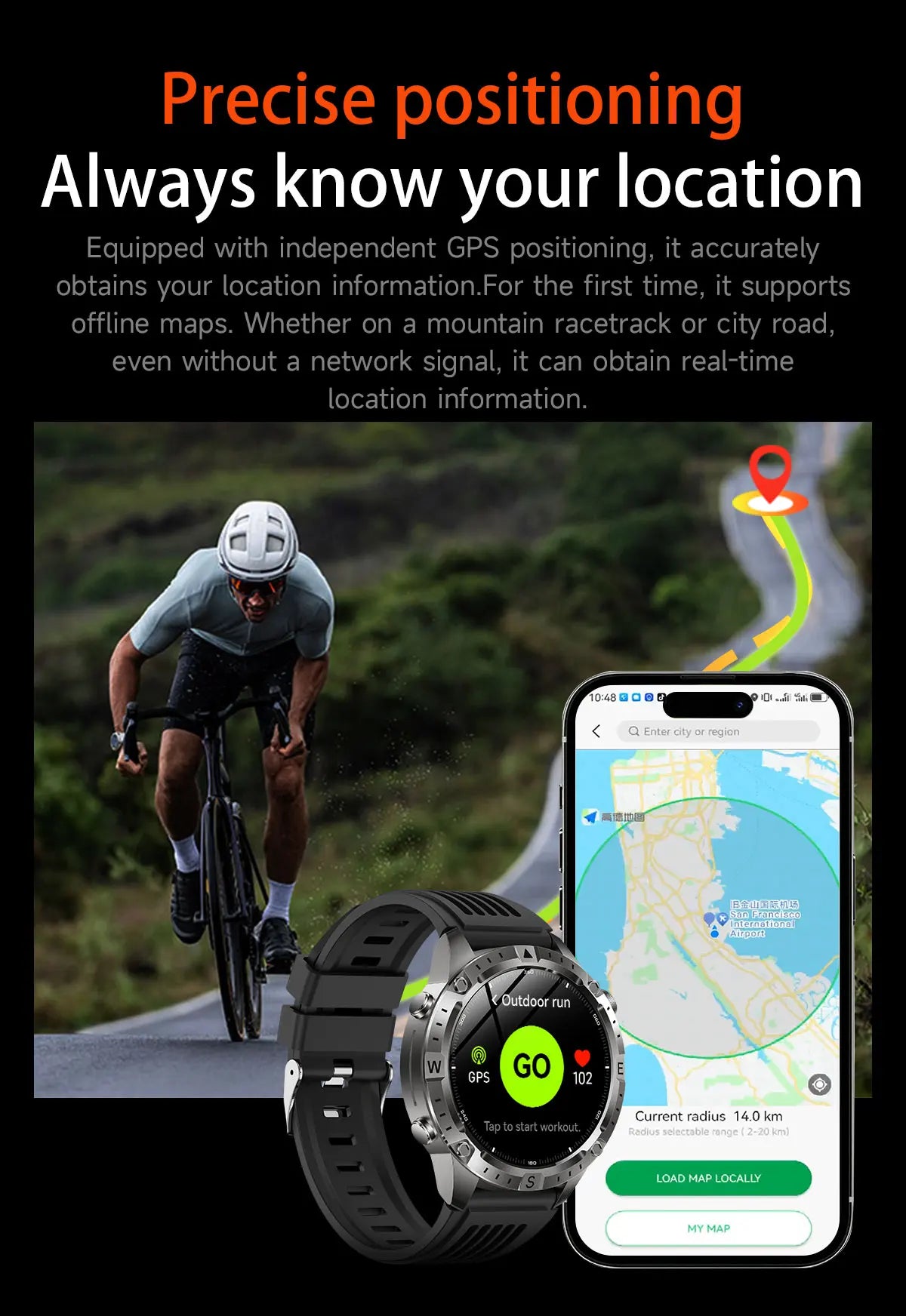 GUHUAVMI TANK Y102 – Military GPS Smart Watch for Men