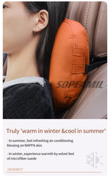 Car Double-Sided Suede Leather Headrest Neck Support Pillow Seat Waist Cushion Tesla Cybertruck Model 3 Model Y Model S Model X