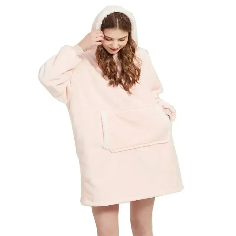 Oversized Microfiber Fleece Hoodie Blanket