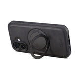 iPhone Faux Leather Case with 360° Ring Stand