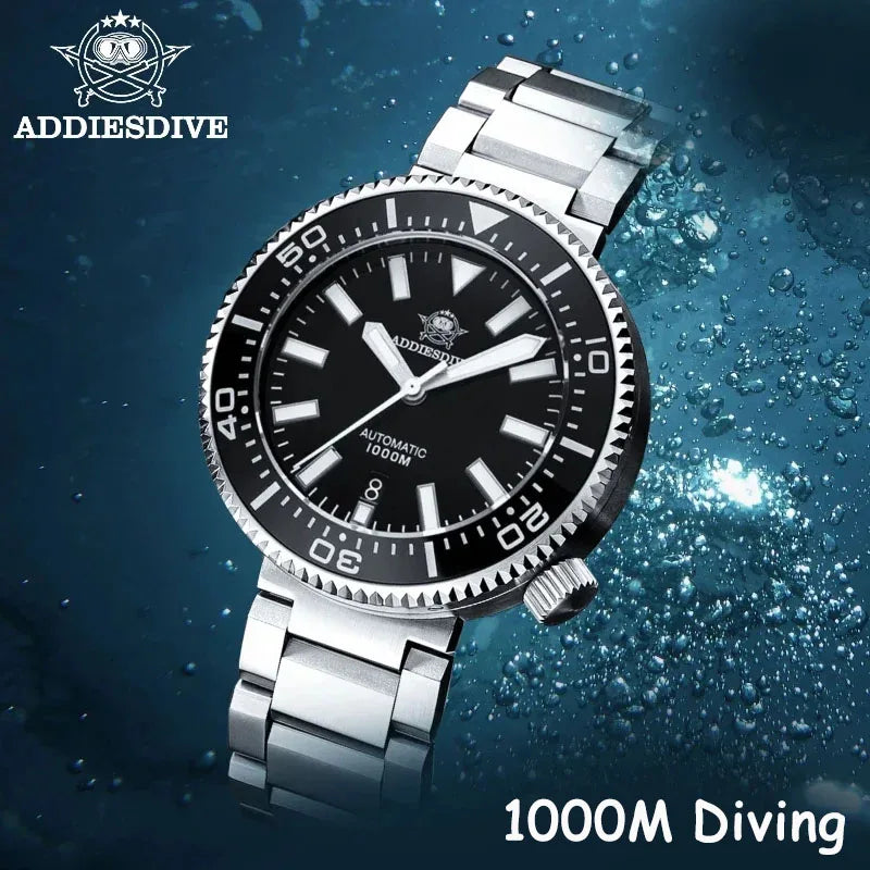ADDIESDIVE Men's Diver's Watches 1000m Sapphire Glass Super Luminous Calendar 8215 Automatic Mechanical Wristwatch Luxury Watch