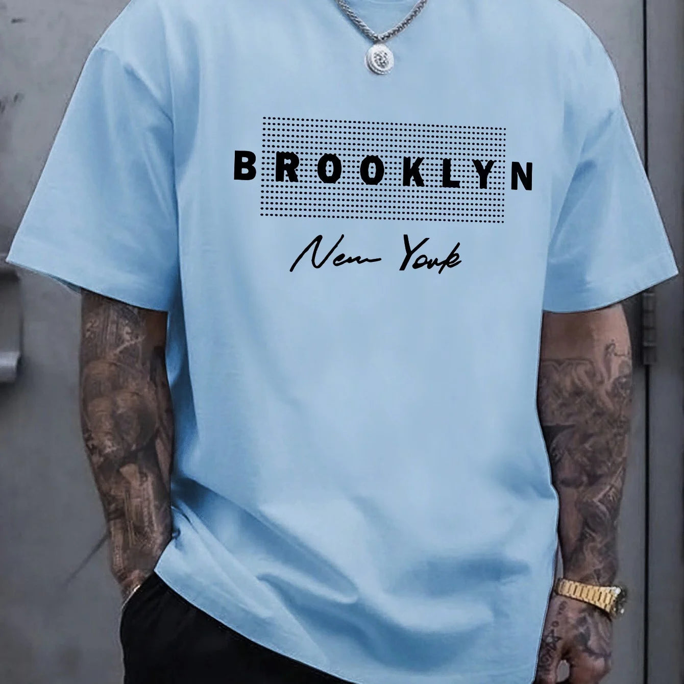 Men's Brooklyn NY Graphic Cotton T-Shirt - Relaxed Fit