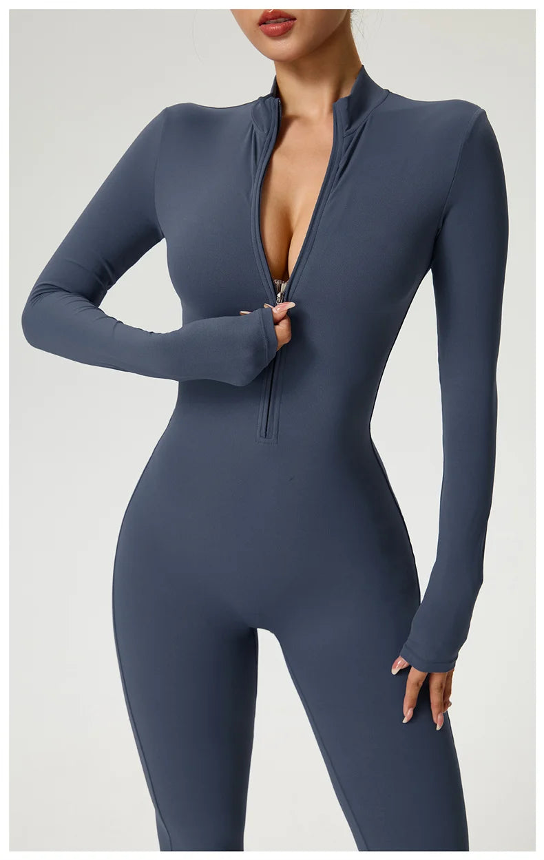 High-Performance Long Sleeve Yoga Jumpsuit