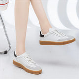 MORAZORA Women's Genuine Leather Platform Sneakers