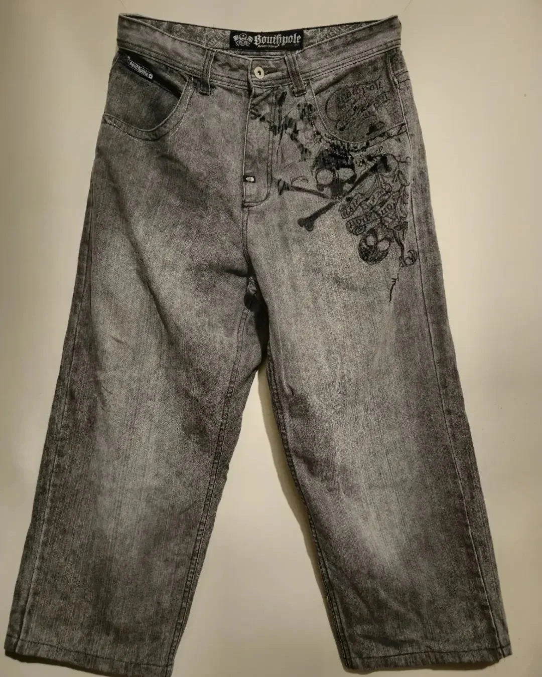 Harajuku Vintage Washed Gray Jeans