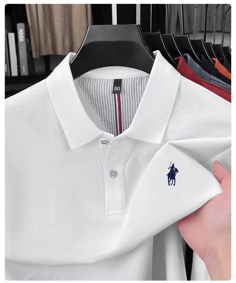 Premium Cotton Embroidered Long Sleeve Polo Shirt