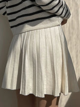 Elegant Knit Pleated Mini Skirt for Women