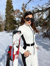 Waterproof Patchwork Ski Jumpsuit - Windproof Winter Overall