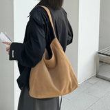 Frosted Suede Tote Bag – Large Capacity Shoulder Bag