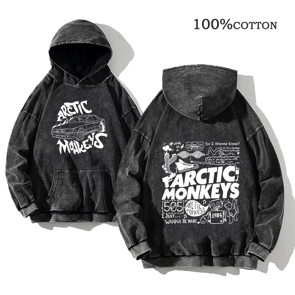 Retro Arctic Monkeys Printed Hoodie | Vintage Rock Streetwear