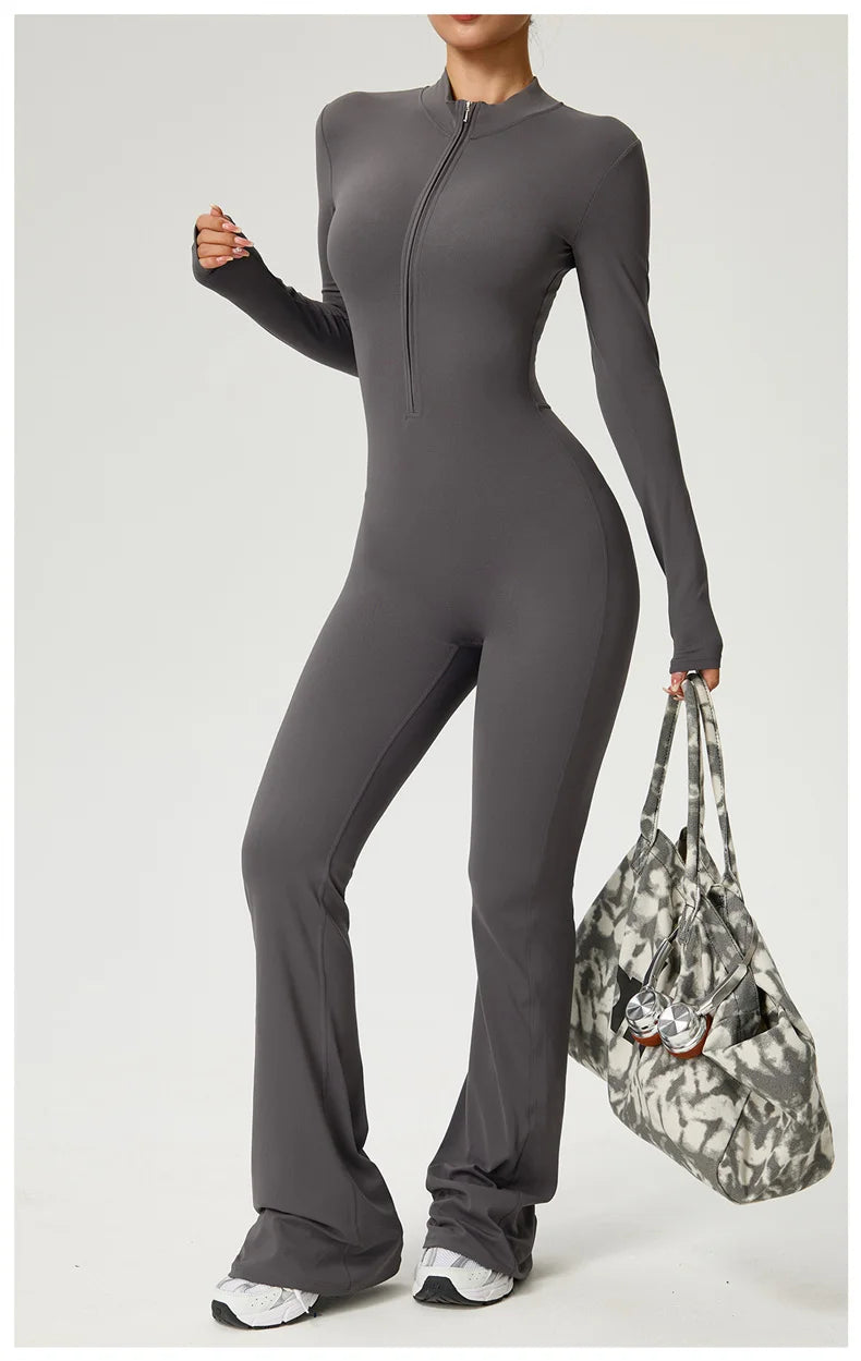 High-Performance Long Sleeve Yoga Jumpsuit