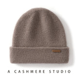 100% Cashmere Beanie Hat – Unisex Knit Winter Cap