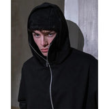 2025 Men's and Women's Balaclava Y2K Gothic Harajuku Winter Fashion Double Hooded Sportswear Men's Hooded Mask Zipper Sportswear