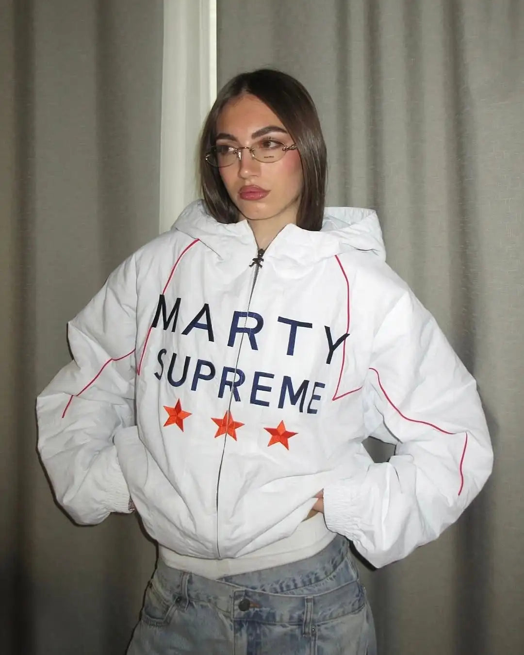 Women's Lightweight Hooded Jacket with Star Graphic
