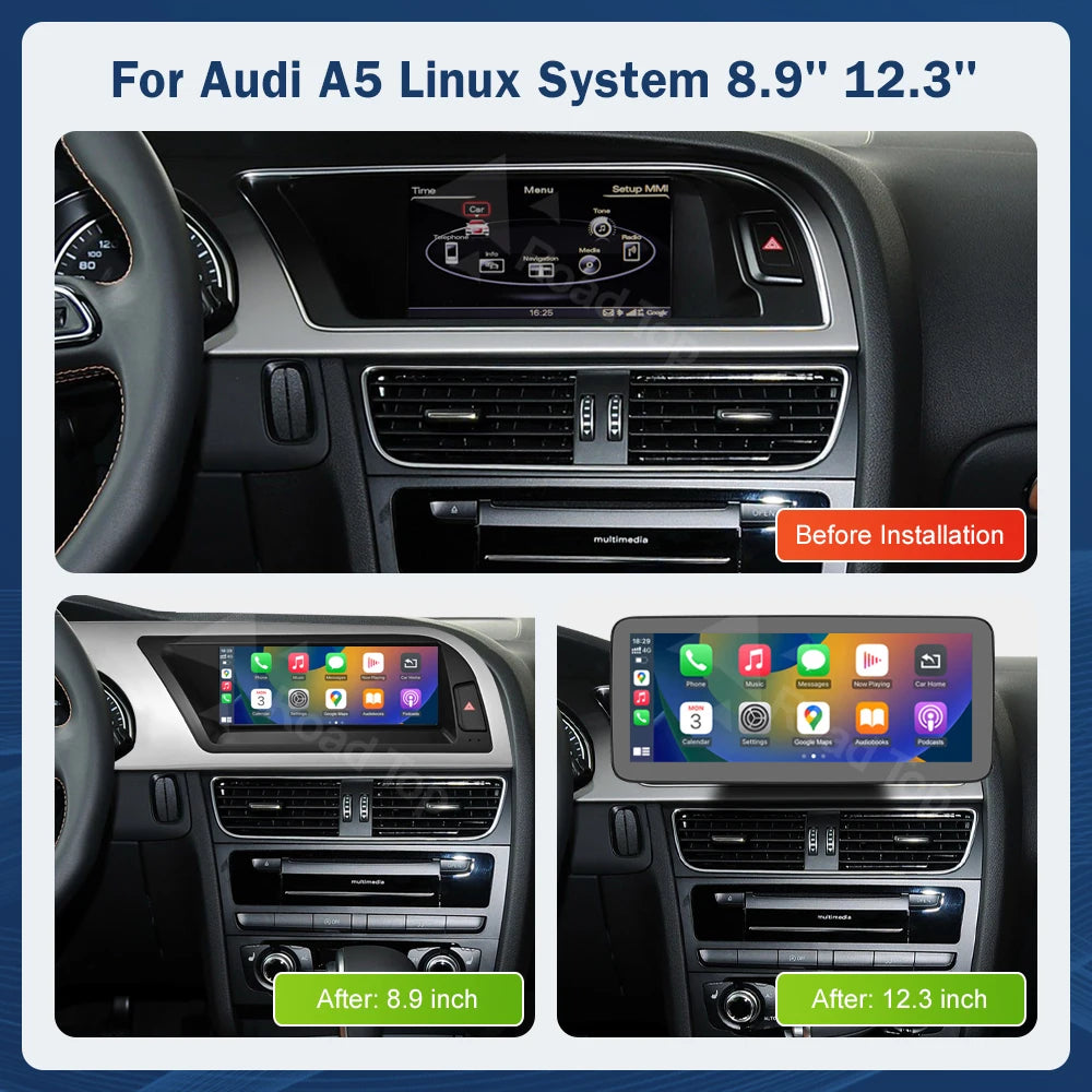 Road Top Touchscreen Display for Audi A5 S5 | CarPlay & Android Auto