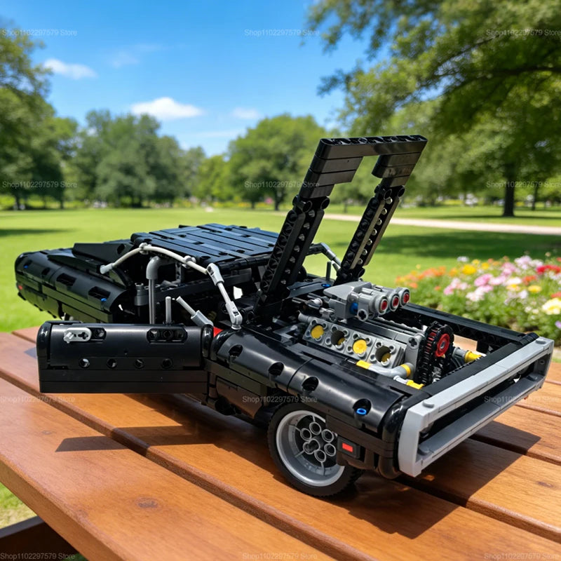 New 1077PCS Technology Racing Car Building Blocks Set DIY Assemble Bricks Toys for Kids Boys Adults Creative Play Christmas Gift