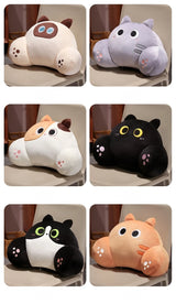 Thickened Cat Back Cushion Siamese Calico Cat Sofa Bed Chair Lumbar Support Cushion Comfortable Throw Pillow Home Decor Girl