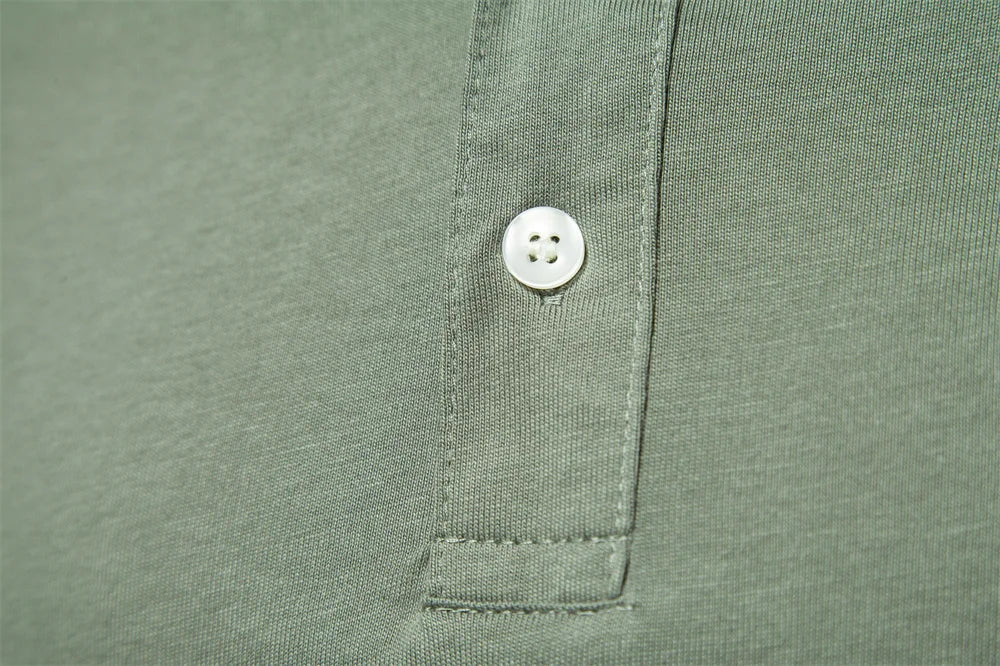 AIOPESON Embroidered Cotton Polo Shirt for Men