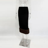 Elegant Fur & Feather 2-Piece Maxi Set
