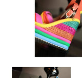 Women's Wide-Size Wedge Platform Sandals — Colorful Buckle Strap Gladiator