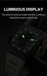 Men's Sport Chronograph: Stainless Steel Waterproof Quartz Watch