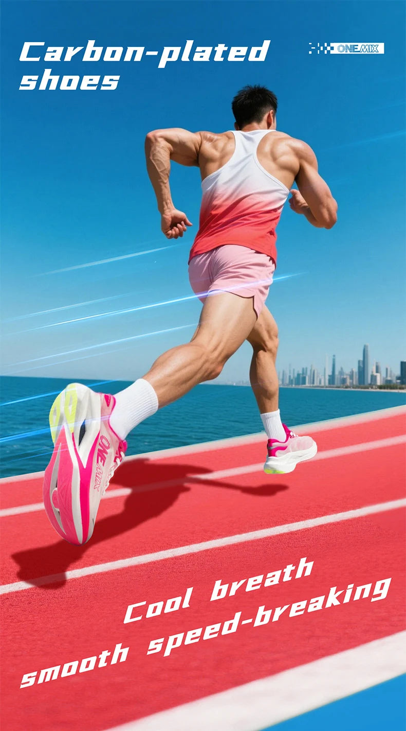 ONEMIX Professional Marathon Racing Running Training Shoes Men Full-length Shock Absorption Sports Carbon Plate Walking Sneakers