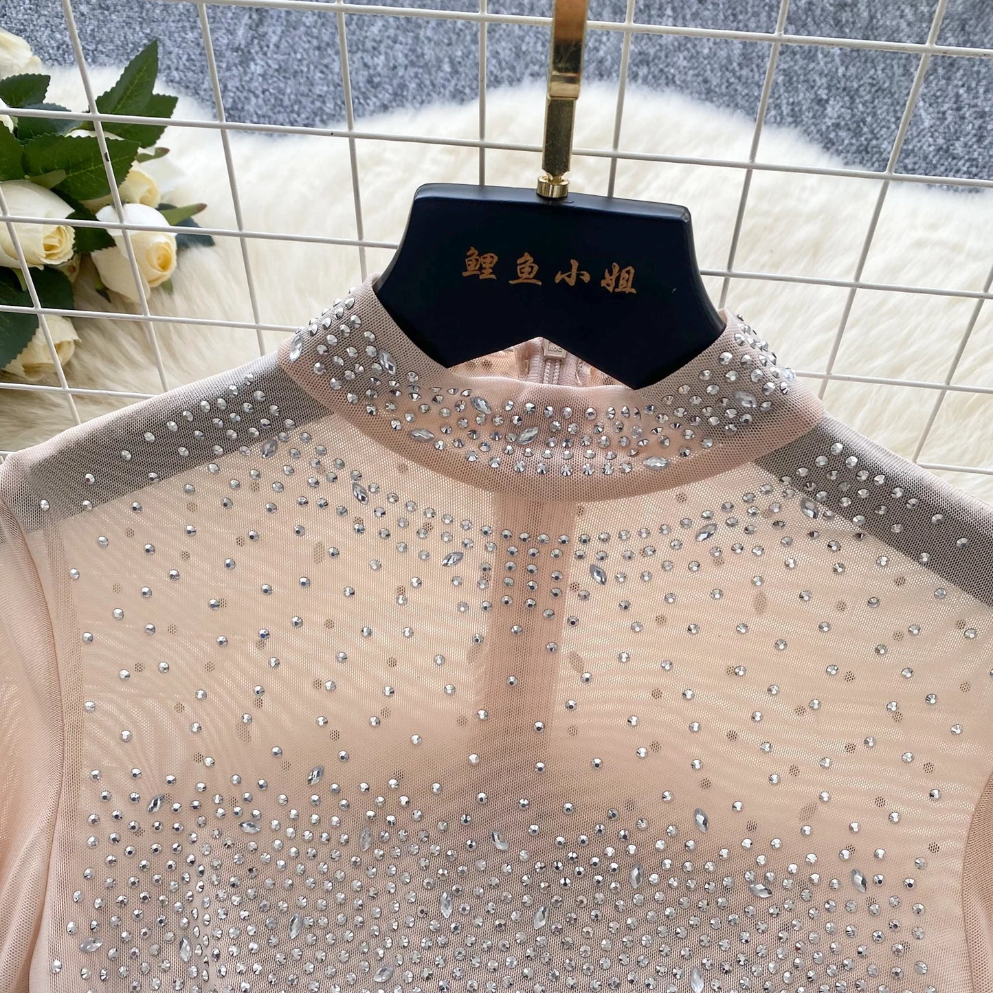 Sparkle & Shine: Women's Rhinestone Mesh Romper